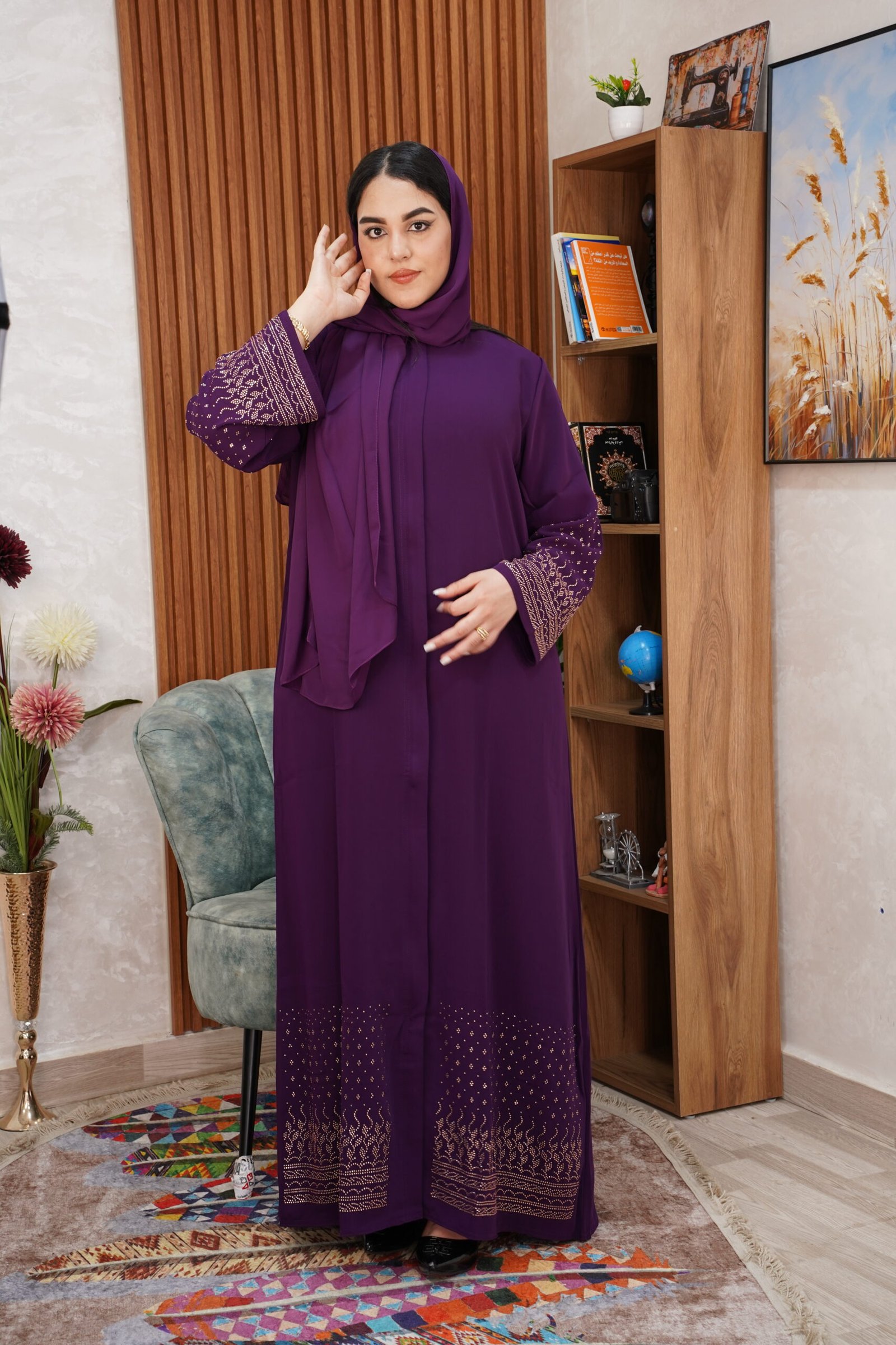 عباية إماراتية ستراس بالفولار - Image 5