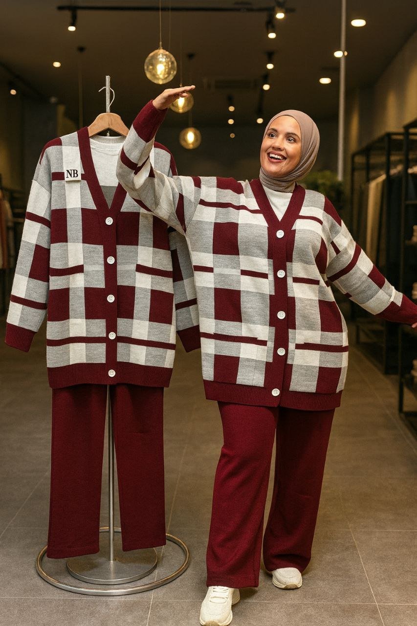طقم صوفي 3 قطع بارد بإطلالة محتشمة - Image 4